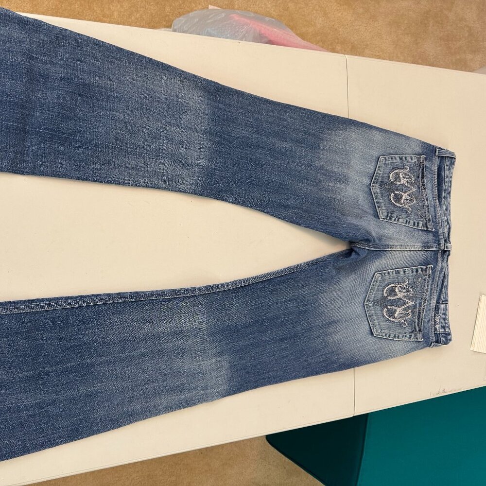 Big Star Blue Jeans with Decorative Stitching Sweet Low Boot 31XL